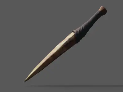 Bone Fang Dagger Free Stylized Primitive Dagger 3D Model Free low-poly 3D model