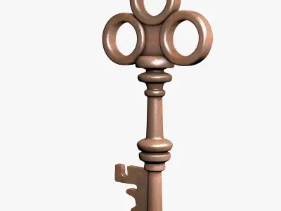 Rusty Antique Key 3D model