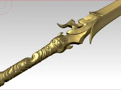 the sword golden 3D model