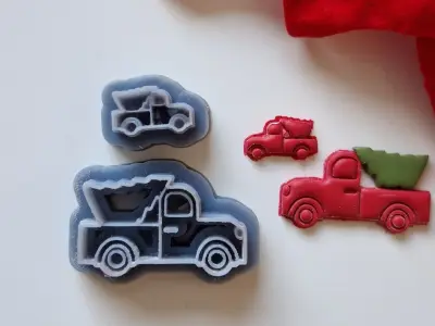 Chrismas Truck - Polymer Clay Cutter 3D model