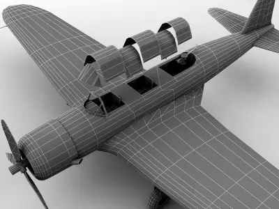 Nakajima B5N Kate Aircraft WWII Low-poly 3D model