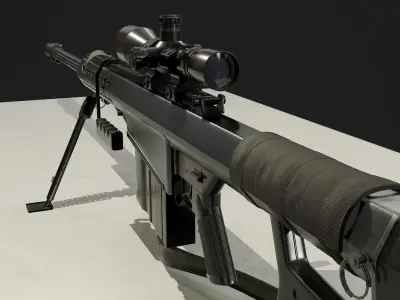 Barrett M82A1 Low-poly 3D model buy