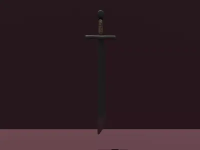 Stylized Fantasy Falchion - Medieval Sword Low-poly 3D model