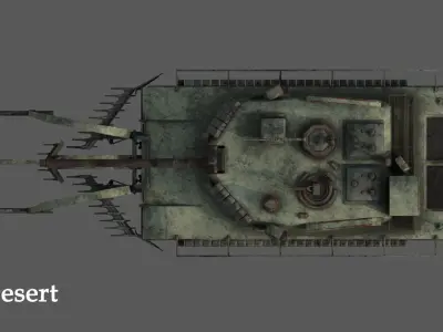 Tank Abrams MinePlow Extra Defense Woodland BR Forest Low-poly 3D model