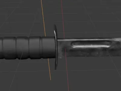 Low poly  Combat knife  Free low-poly 3D model
