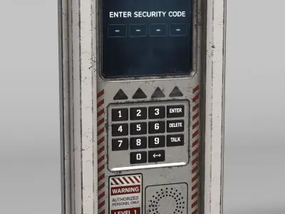 Sci-Fi Security Access Panel Low-poly 3D model