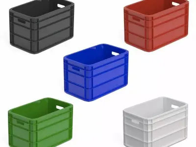 Portable Plastic Crate Collection  3D Model Pack purchase