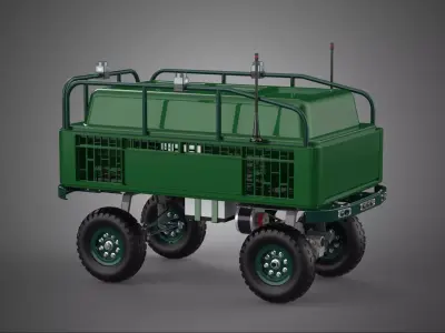 AUTONOMOUS TACTICAL GREEN MILITARY ARMY UNMANNED GROUND VEHICLE 3D model