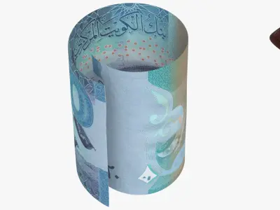 Kuwait 10 Dinars Wallet Money Purse 3D model