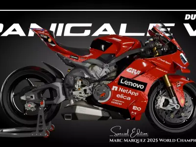 Panigale V4 Marquez 2025 World Champion Replica Low-poly 3D model