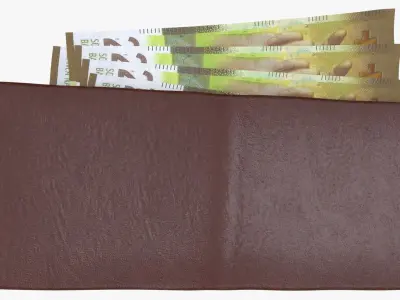 Switzerland Swiss 200 Francs Wallet Money Purse 3D model