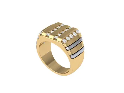 Man ArtDeco ring 3D print model