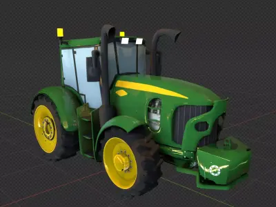 Tractor Toy Low Ply Free low-poly 3D model