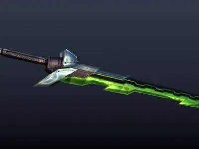 Futuristic Sword Low-poly 3D model 20