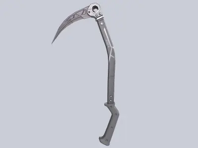 Ice axe Low-poly 3D model