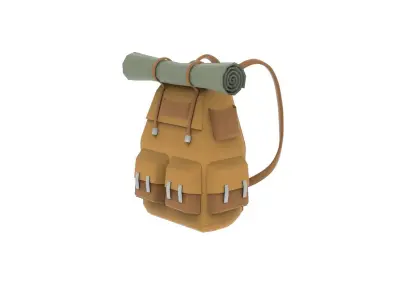 Backpack 3D Low Poly  Free low-poly 3D model