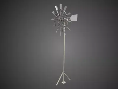  Wind Turbine Windmill Industrial Prop Low-poly 3D model