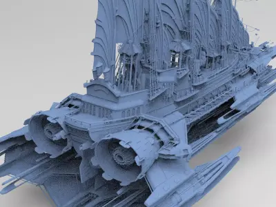 Sci-Fi Emperors Fin ship palace 3  3D model