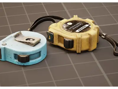 Construction Tape Measures Set 3D model
