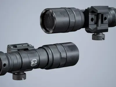 Tactical Flash Light SureFire M300C Compact Led Mounted Low-poly 3D model