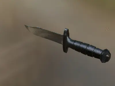 3D Combat Knife Model Low-poly 3D model