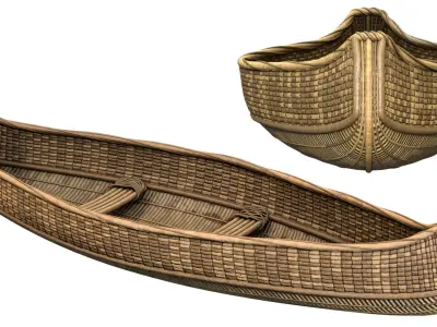 Handcrafted Woven Canoe  3D model