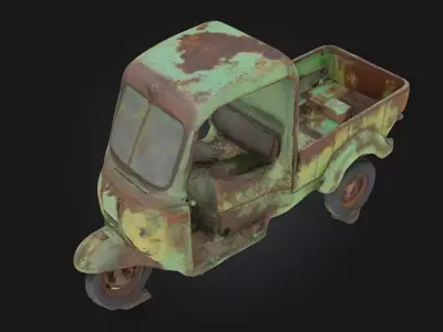 Rusty Relic  Weathered Remains of a Forgotten Era 3D model