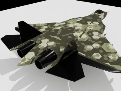 Sukhio Su-57 Free low-poly 3D model