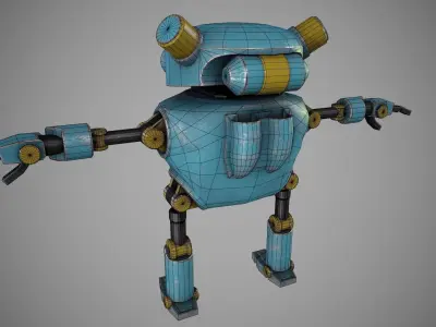 Game ready robot Low-poly 3D model