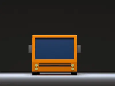 Cartoon Low-Poly School bus vehicle for game-ready 3D model Low-poly 3D model