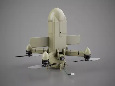 STING air defense interceptor drone Low-poly 3D model