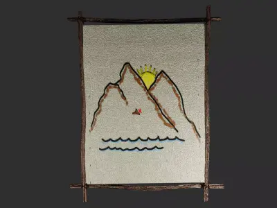 Artifact On Canvas Low-poly 3D model