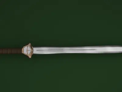 Short medieval low poly Sword 3D model