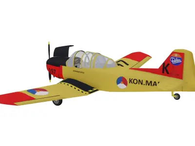 Fokker S-11 Instrukteur Low-poly 3D model