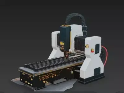 CNC Vertical Machining Center 3D Model -Industrial Mill 3D model