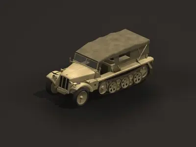 SdKfz 10 Low-poly 3D model