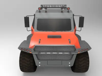8X8 Russian Centipede Truck Low-poly 3D model