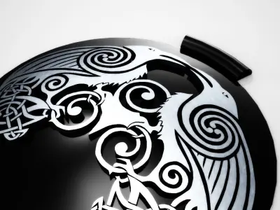 Crow Pagan Necklace Low-poly 3D model