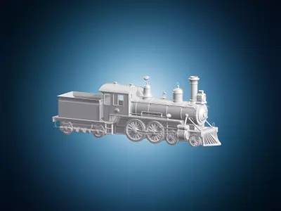 Classic Steam Locomotive 3D Print Model 3D print model