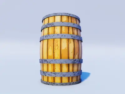 Cartoon Prop Essentials - Barrel Low-poly 3D model