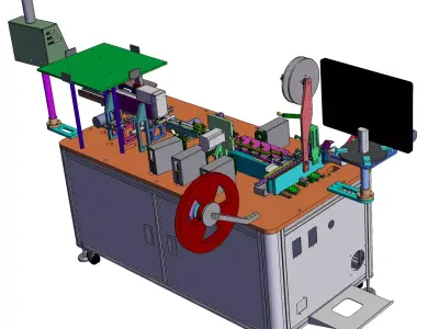 SIM card detection and packaging machine 3D model