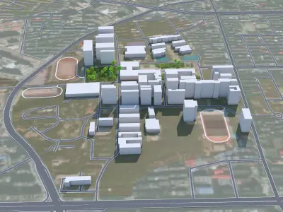 Hengyang Hunan China 50km Free low-poly 3D model