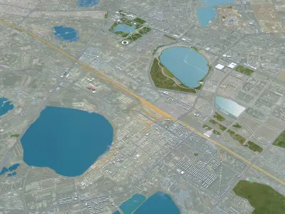 Daqing Heilongjiang China 120km Free low-poly 3D model