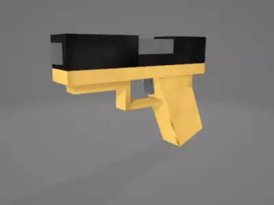 Voxel Style Pistol Low Poly Game Ready Minecraft Texturepack Free low-poly 3D model