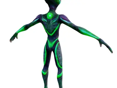 anthropomorphic alien  t pose 4k 3D model