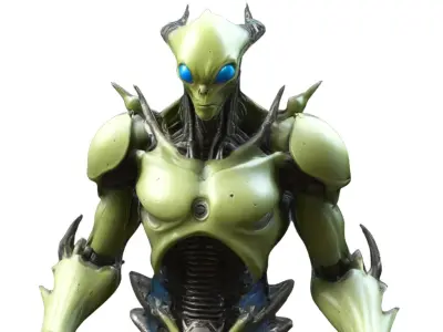 Alien Cyborg Sci Fi Creature Low-poly 3D model