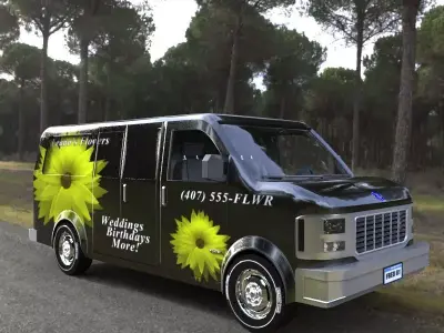 Delivery Van 3D model shop