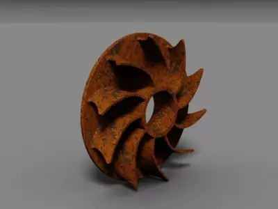 Impeller rusty metal wheel Free 3D model