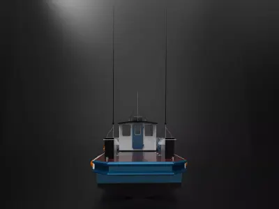 Allumunium Patrol Boat  Low-poly 3D model