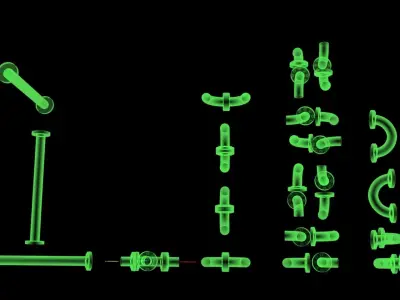 Pipe modular set 3D model